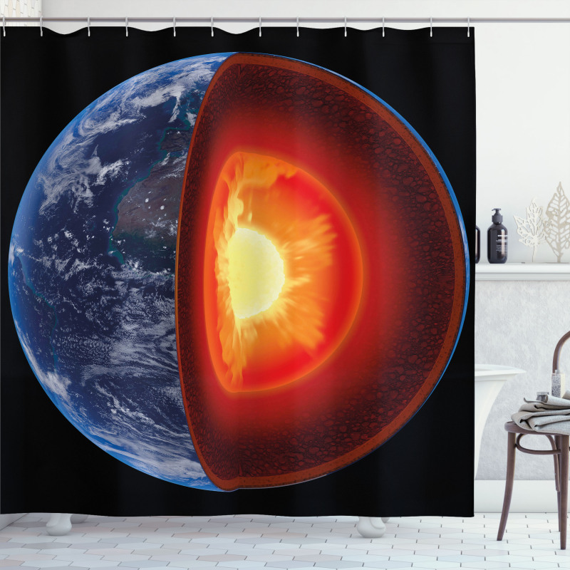 Hot Burning Earth Core Shower Curtain