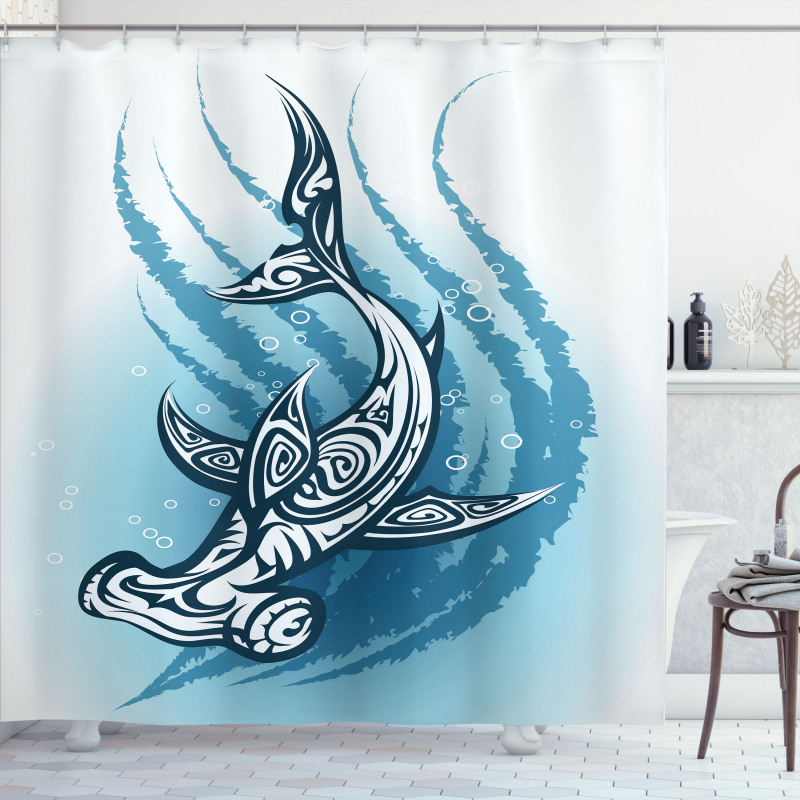 Hammerhead Fish Ornate Shower Curtain