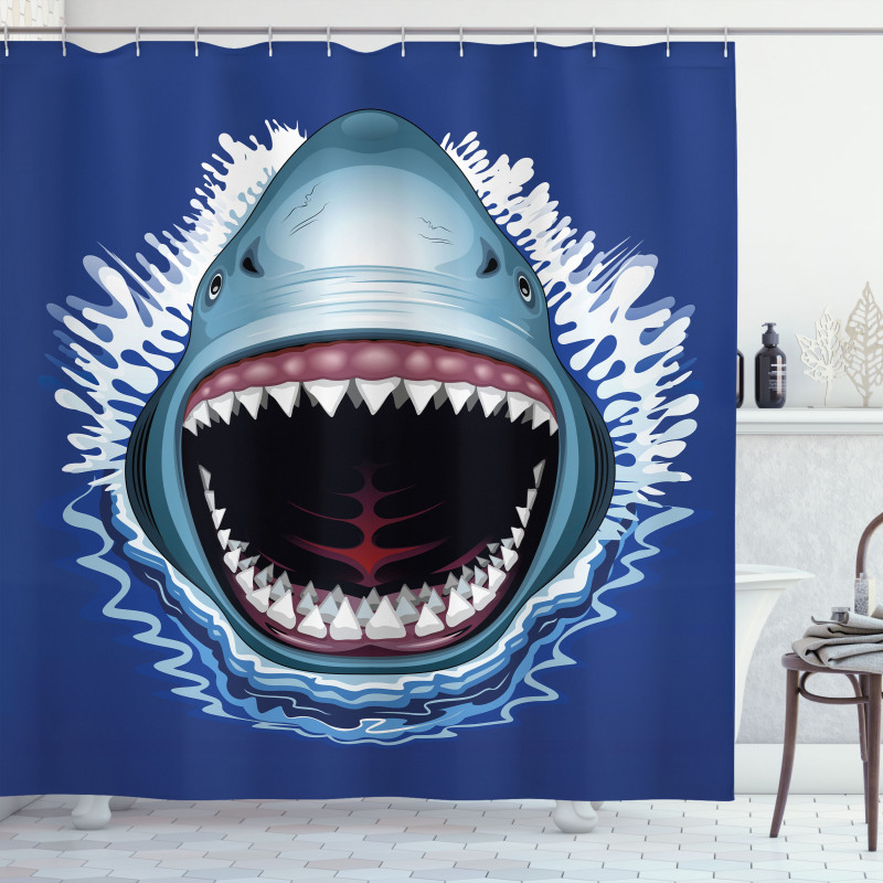 Attack Open Mouth Bite Shower Curtain