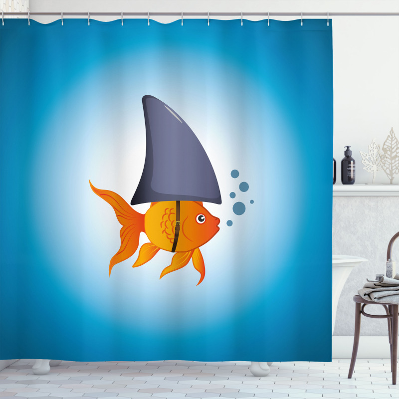Little Fish Wearing Fin Shower Curtain