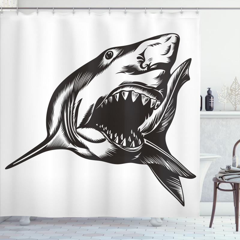 Wild Fish with Open Mouth Shower Curtain