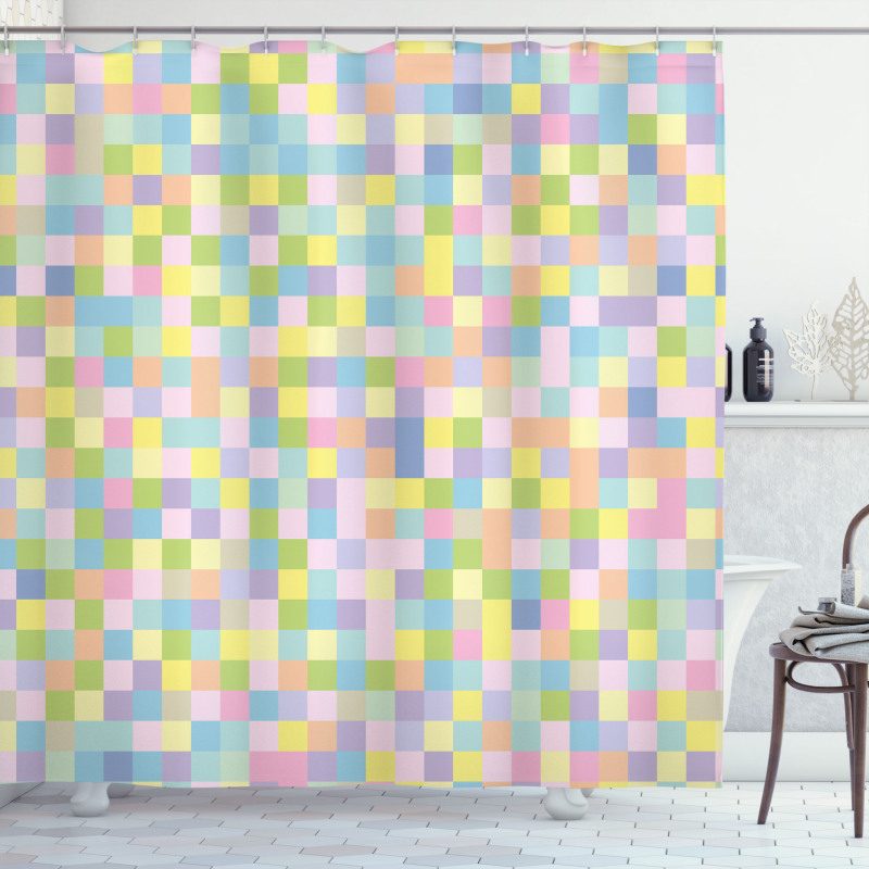 Colorful Squares Mosaic Shower Curtain