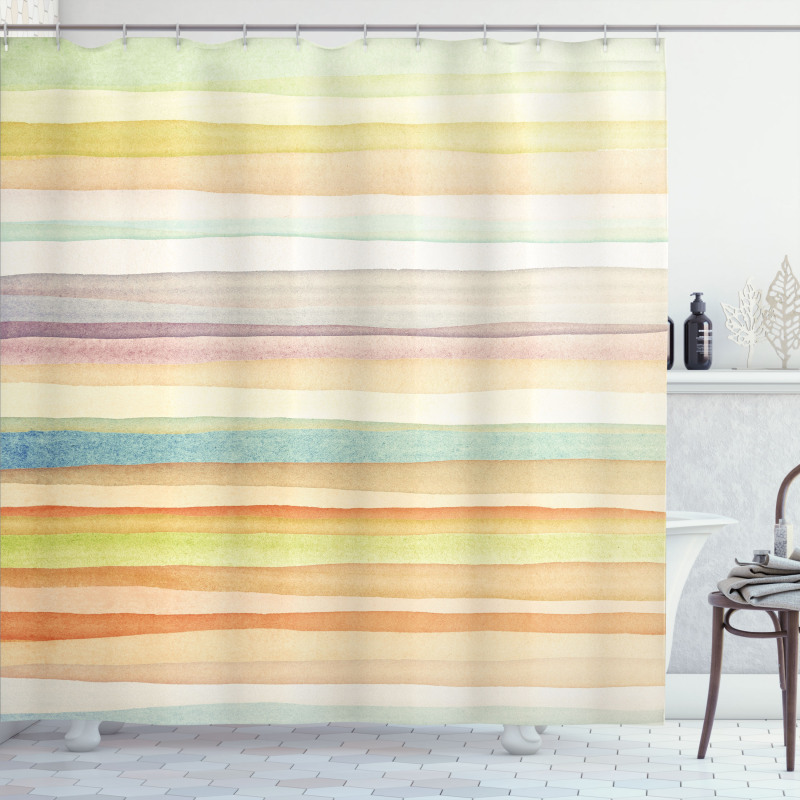 Stripes Watercolor Art Shower Curtain