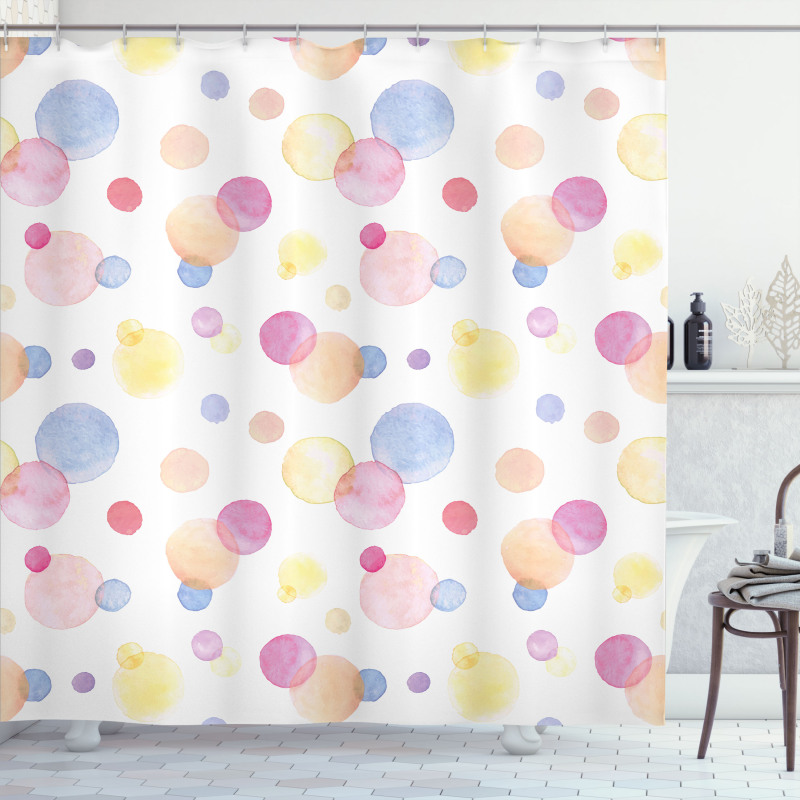 Watercolor Drops Shower Curtain