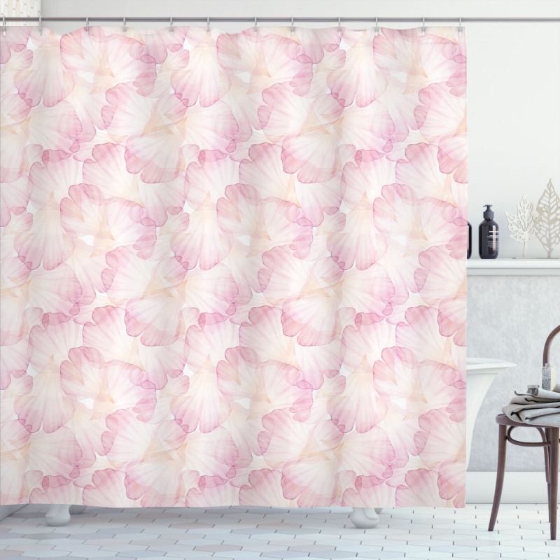 Pale Pink Flower Petals Shower Curtain