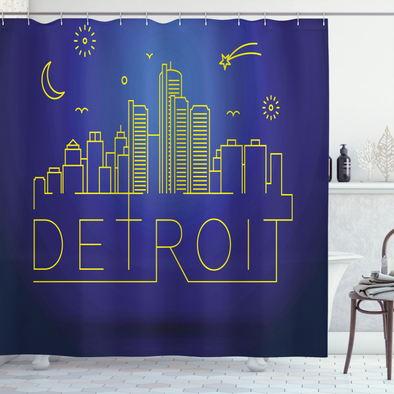 City Sky View Graphic Shower Curtain