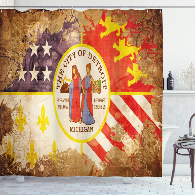 Antique Old USA Flag Shower Curtain