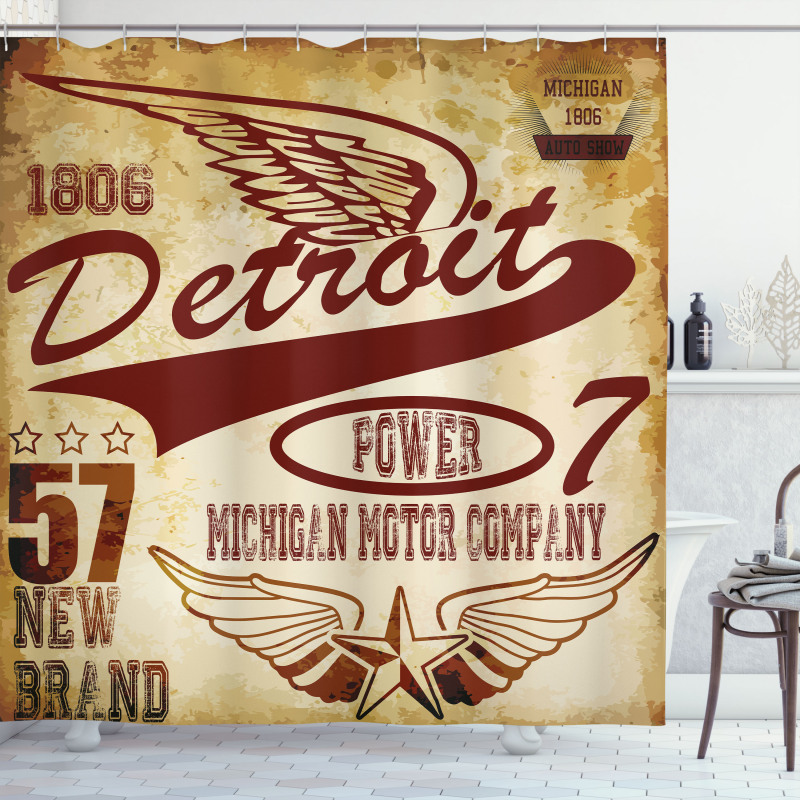 Vintage Michigan Auto Shower Curtain