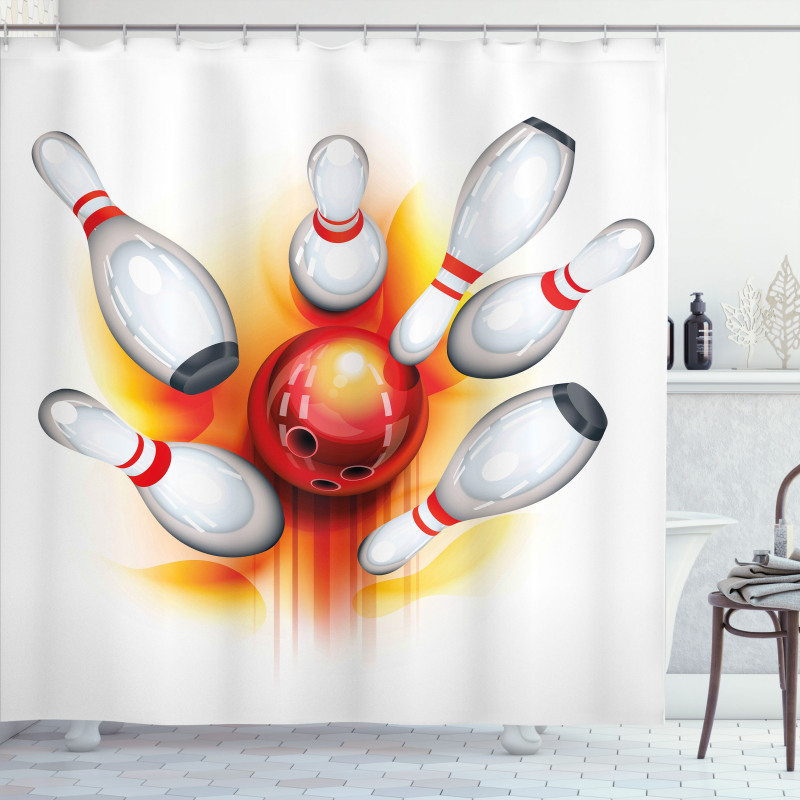 Red Ball Spread Pins Shower Curtain