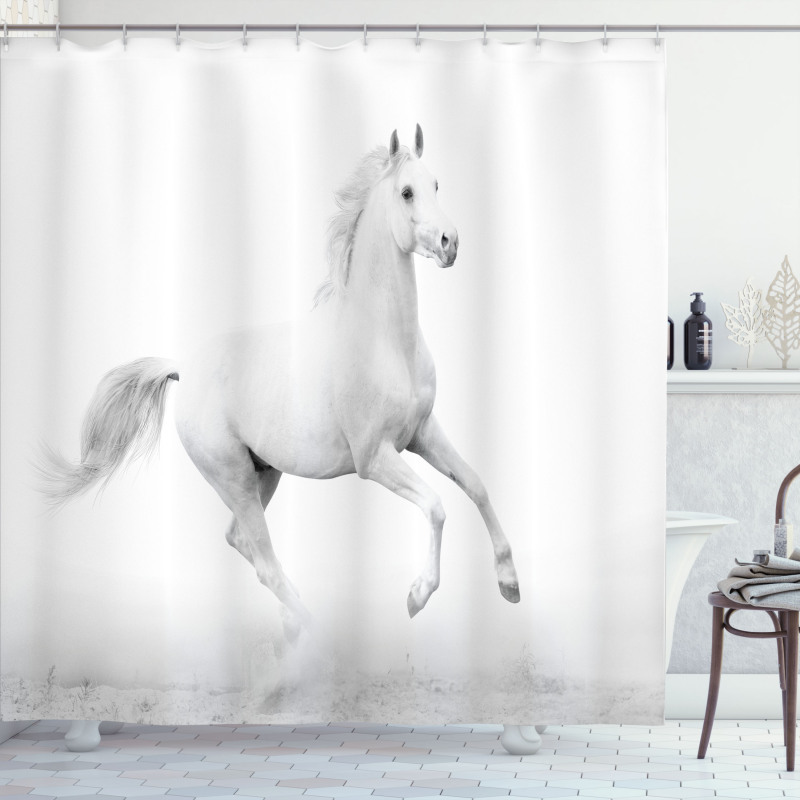 White Stallion Shower Curtain