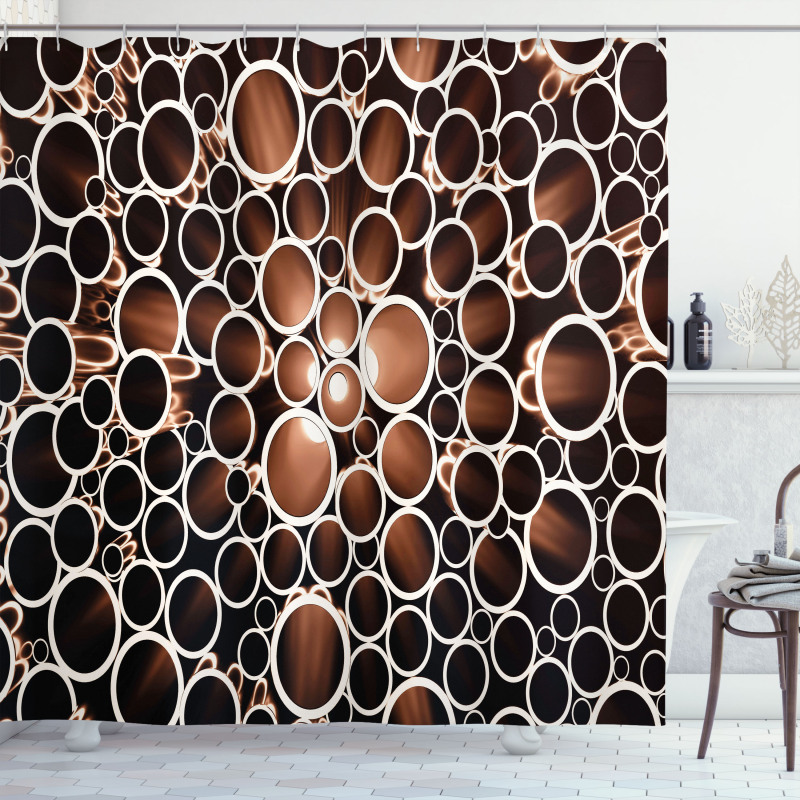Round Pipes 3D Style Shower Curtain