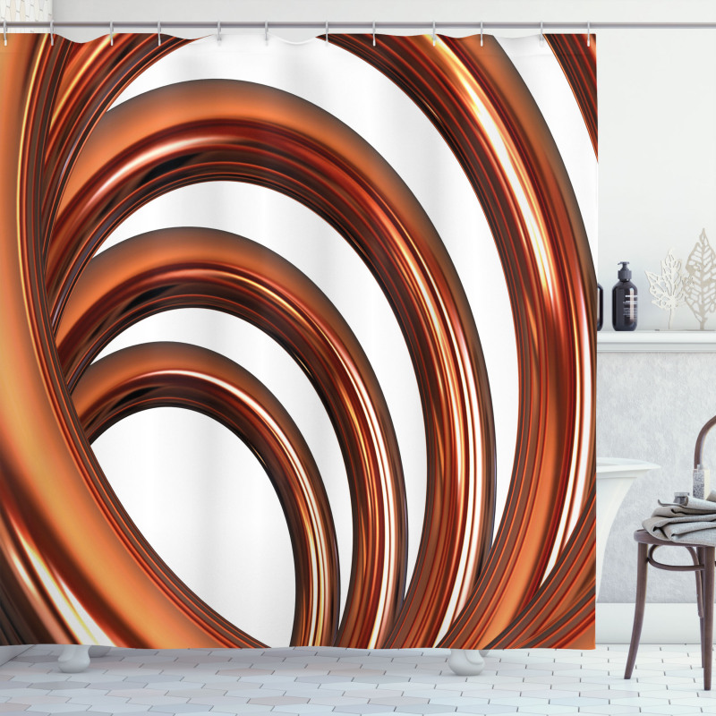Helix Coil Spiral Pipe Shower Curtain