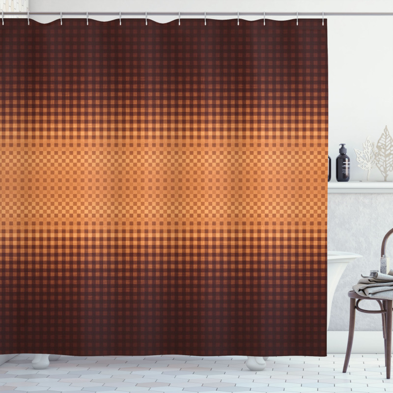 Mosaic Grid Design Shower Curtain