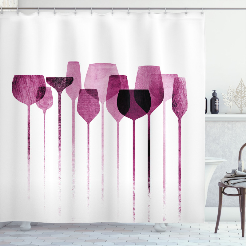 Artwork Party Glasses Shower Curtain