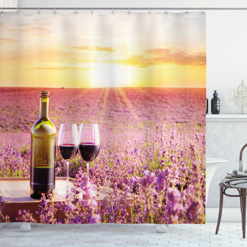 Blooming Lavender Picnic Shower Curtain