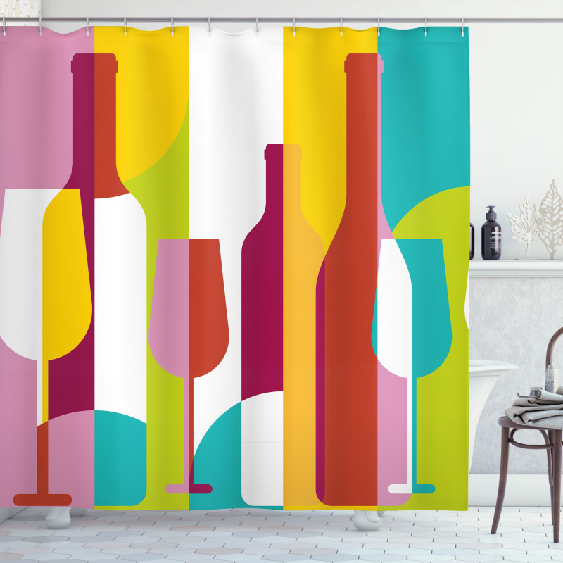 Colorful Abstract Drinks Shower Curtain