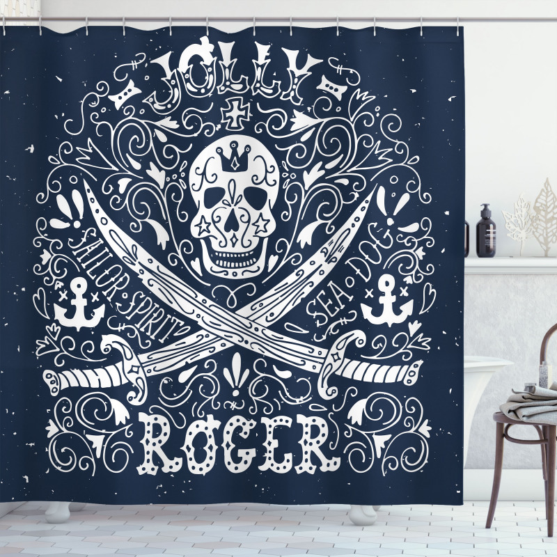 Pirates Jolly Roger Flag Shower Curtain