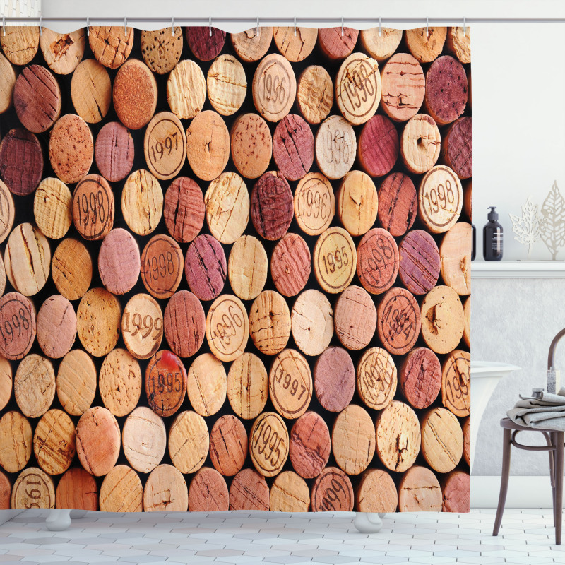 Random Used Wine Corks Shower Curtain