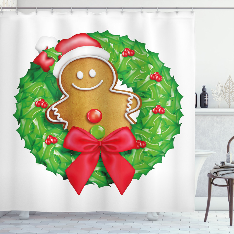 Xmas Wreath Shower Curtain