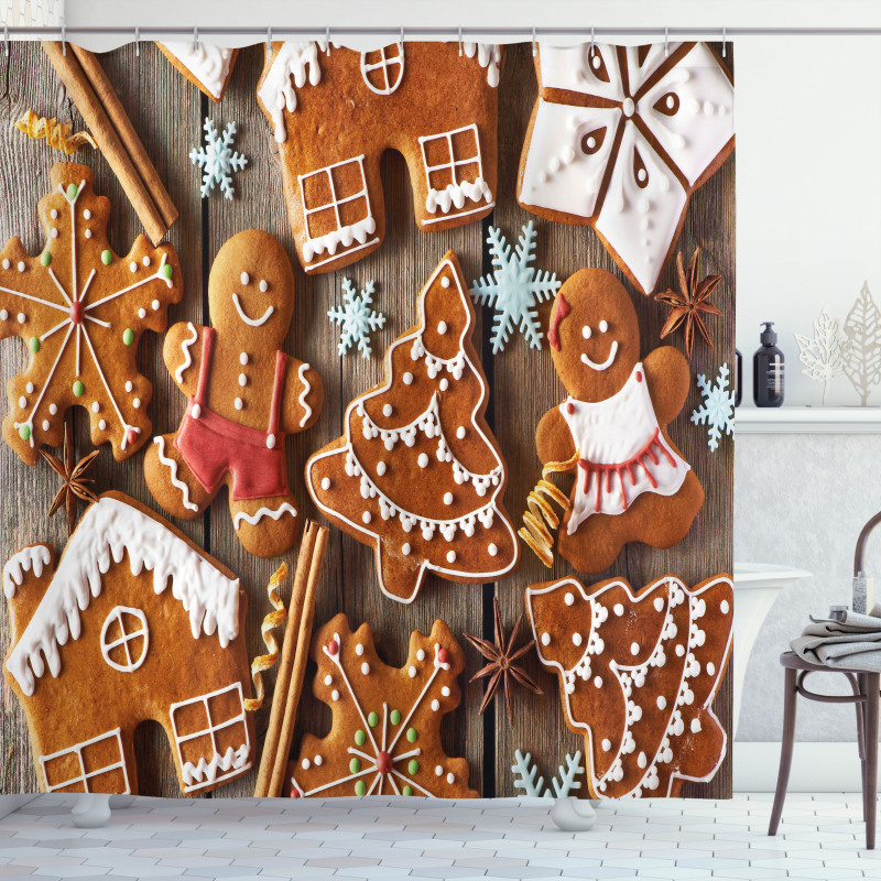 Cookies Snow Shower Curtain