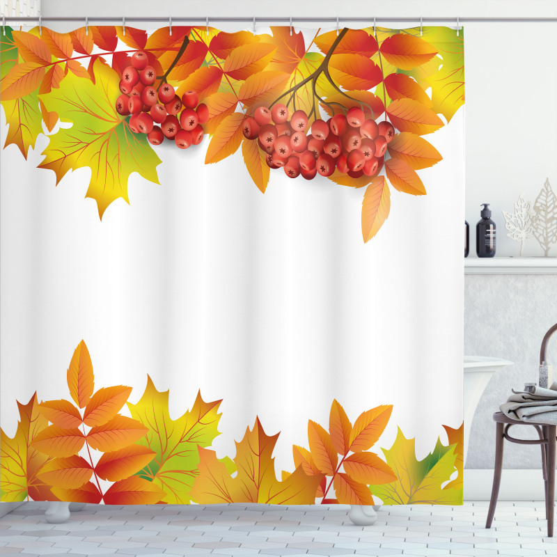 Autumn Branches Border Shower Curtain