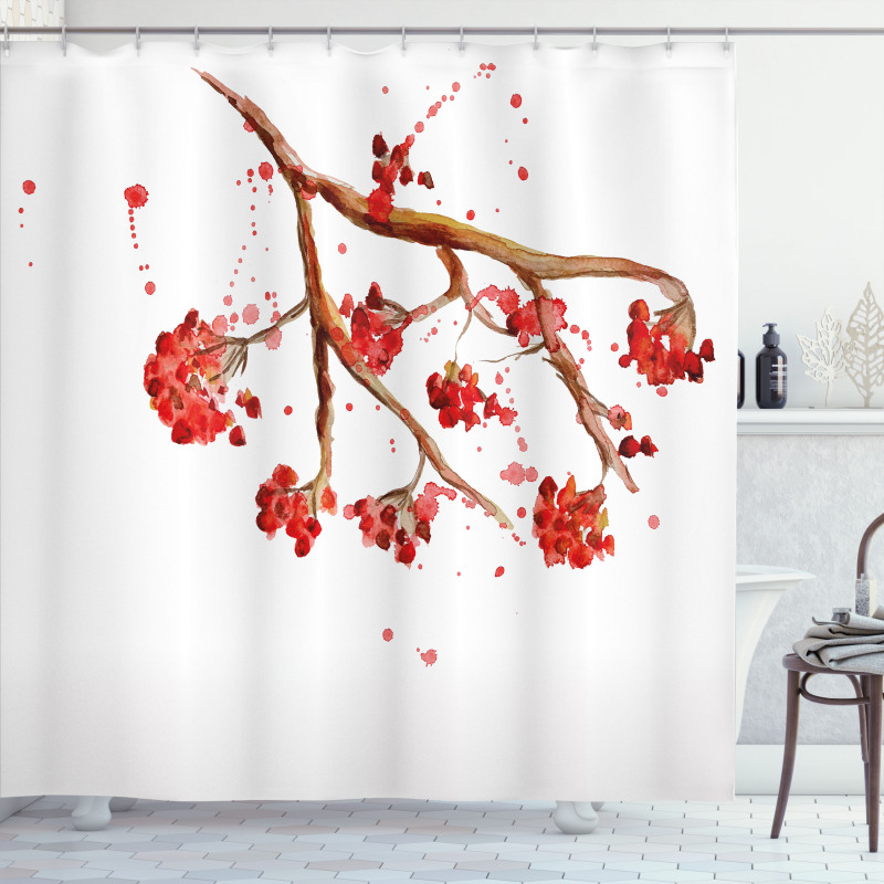 Tree Watercolor Splashes Shower Curtain