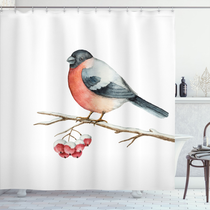 Wild Bird Watercolor Shower Curtain