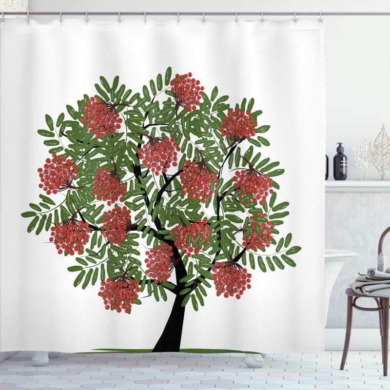 Tree Full of Fruits Art Shower Curtain