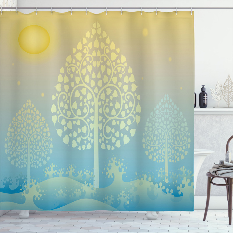 Oriental Trees Thai Design Shower Curtain