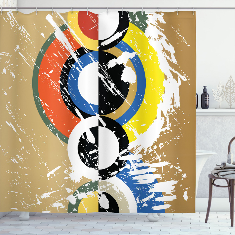 Abstract Geometric Circles Shower Curtain