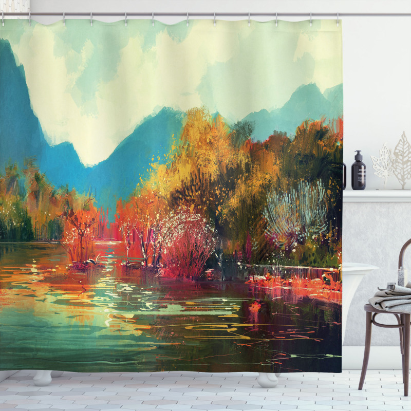 Surreal Autumn Forest Shower Curtain
