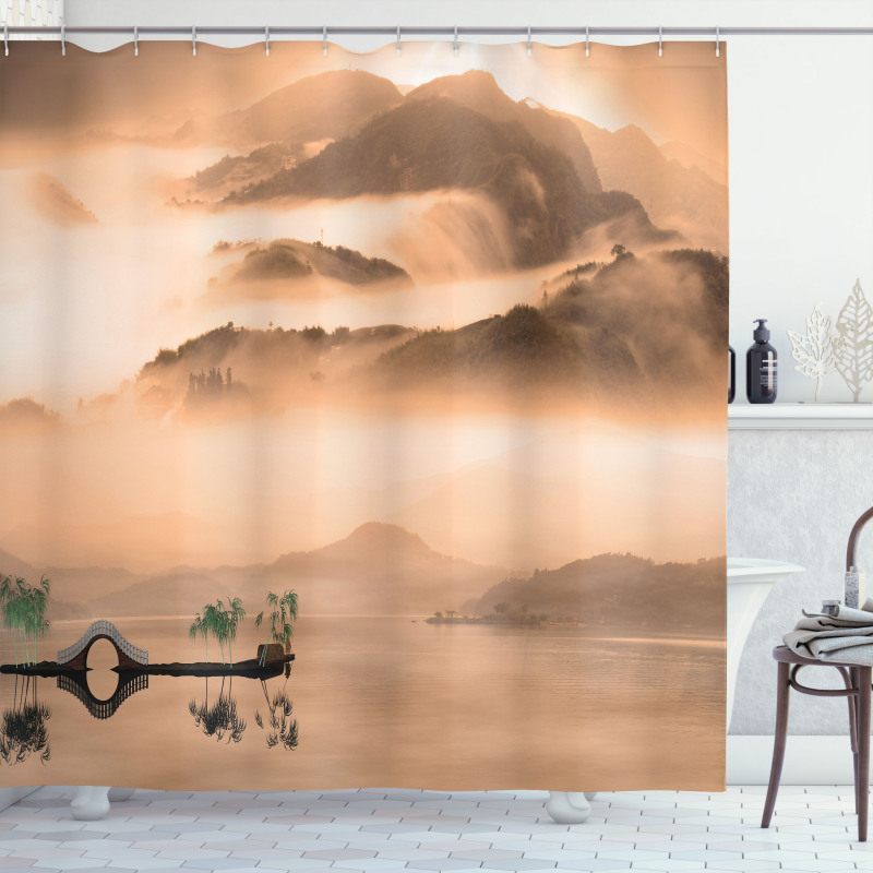 Chinese Lake Landscape Shower Curtain