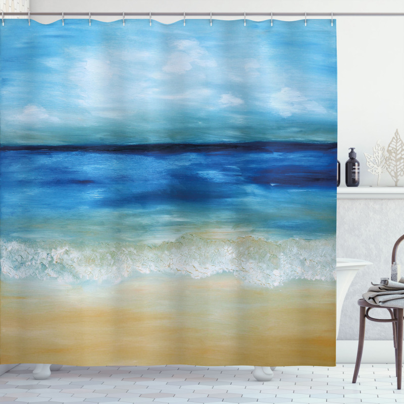 Tropical Sandy Beach Shower Curtain