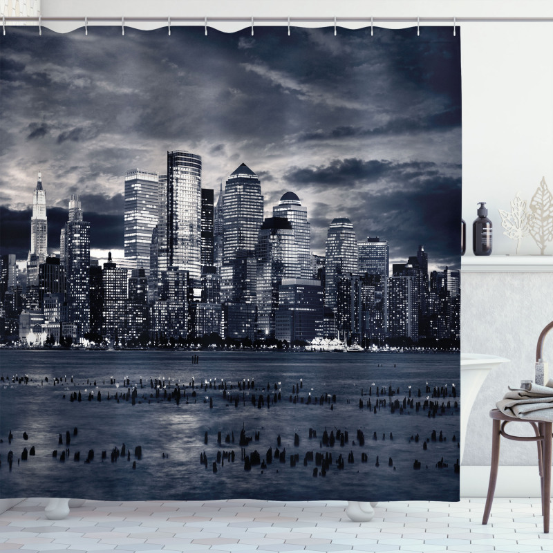 Dramatic View NYC Skyline Shower Curtain