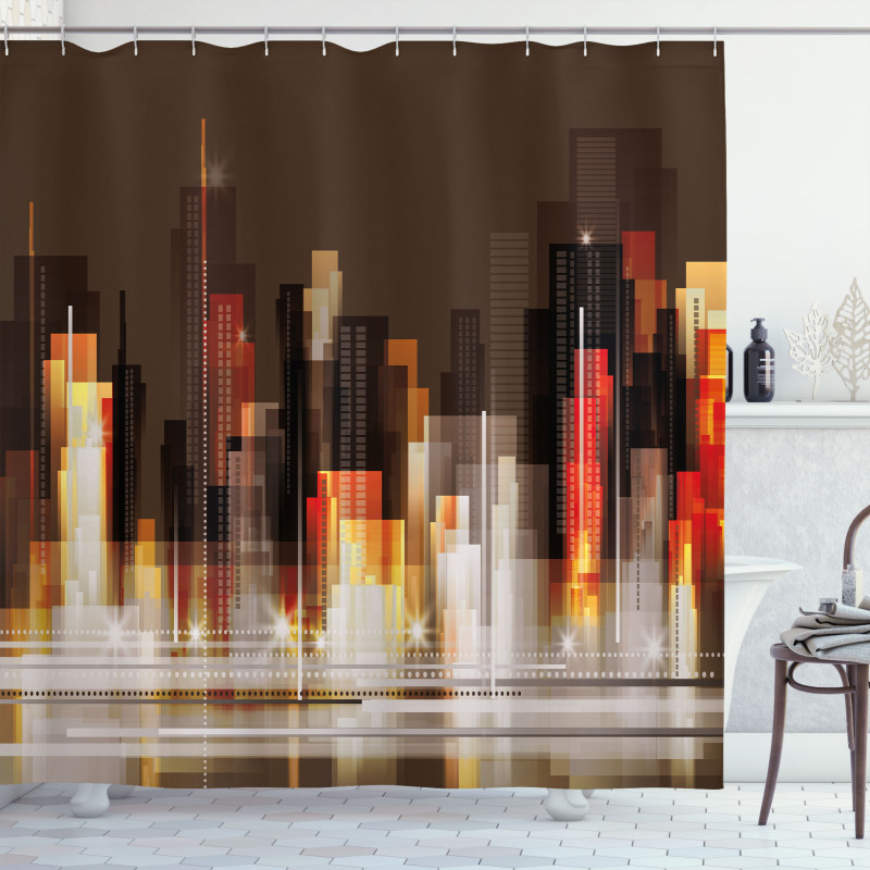 Abstract Urban Downtown Shower Curtain