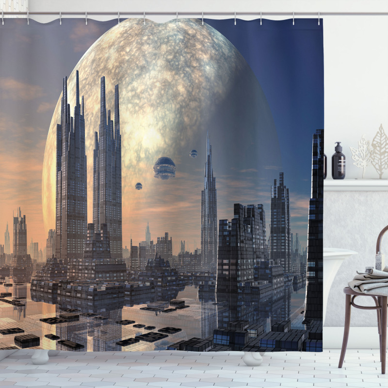 Spacecraft in Formation Shower Curtain