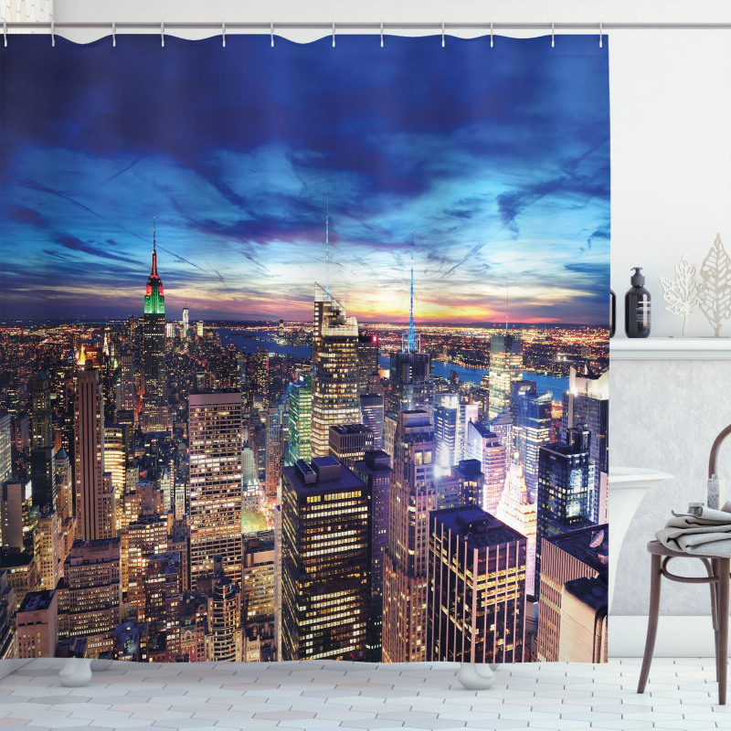 Buildings Midtown at Dusk Shower Curtain