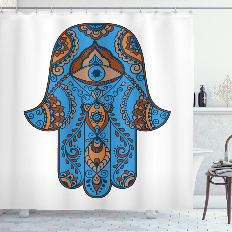 Curly Paisley Vintage Eye Shower Curtain