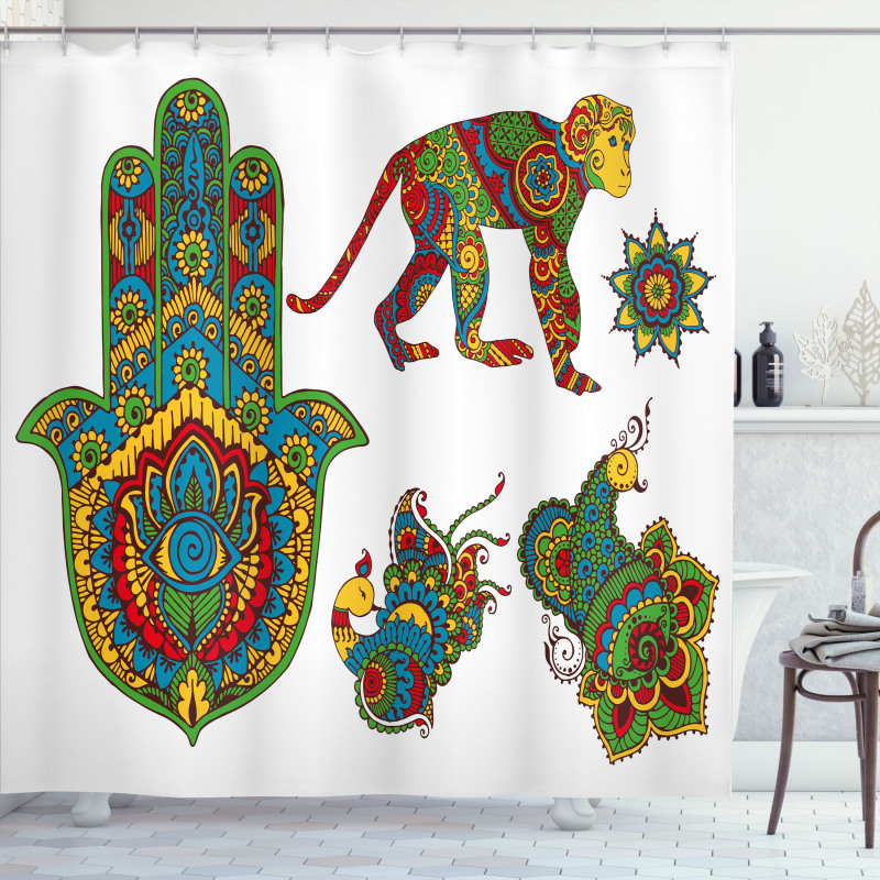 Mehndi Style Shower Curtain