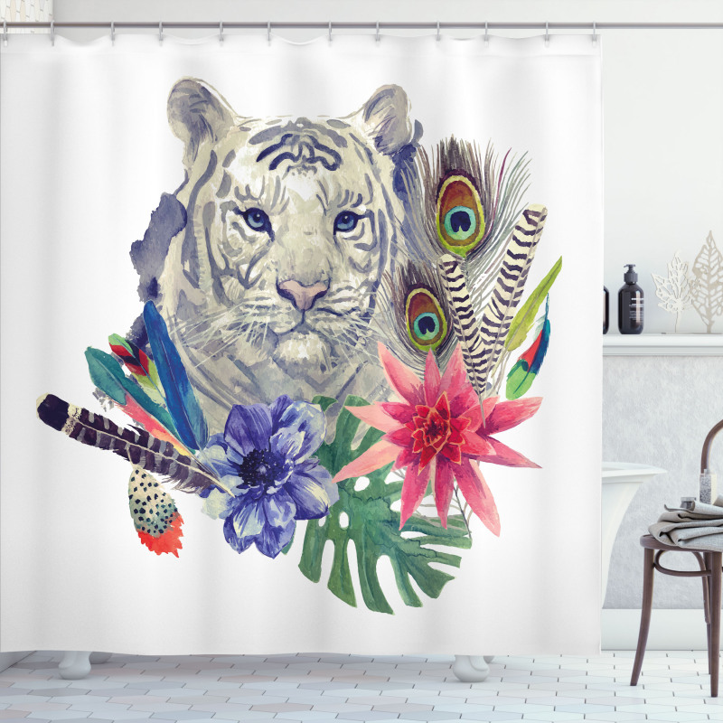 Retro Feline Cat Shower Curtain