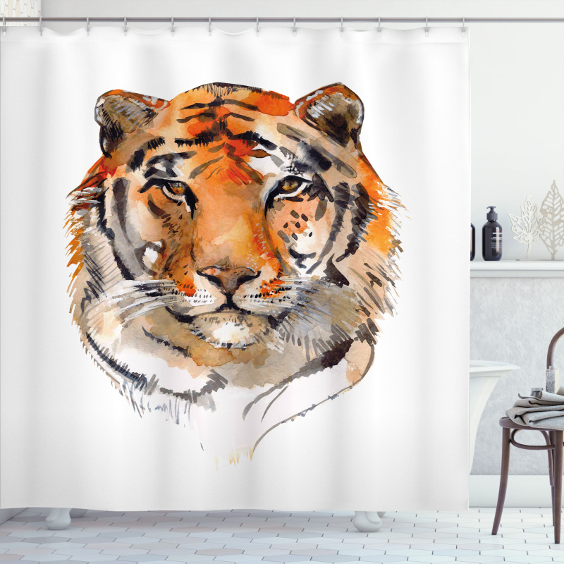 Calm Stare Watercolor Art Shower Curtain