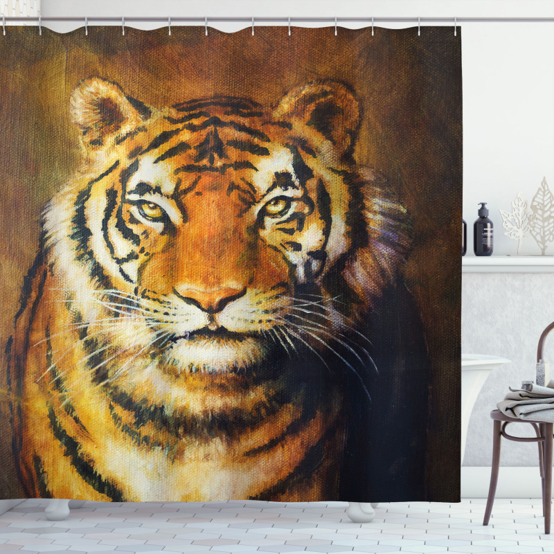 Oil Painting Style Animal Shower Curtain