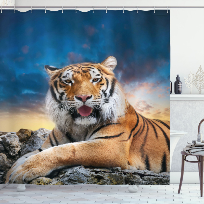 Calm Wild Animal Sunset Shower Curtain