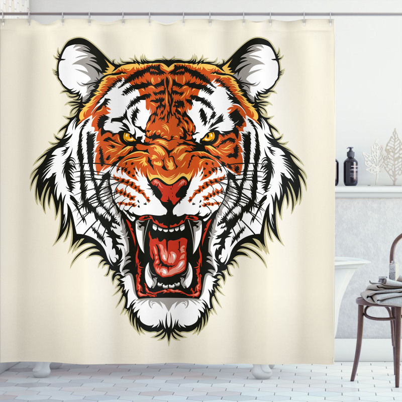 Ready to Attack in Jungle Shower Curtain