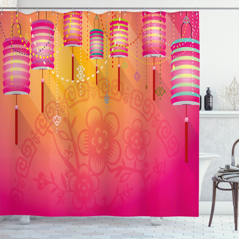 New Year Festivities Shower Curtain