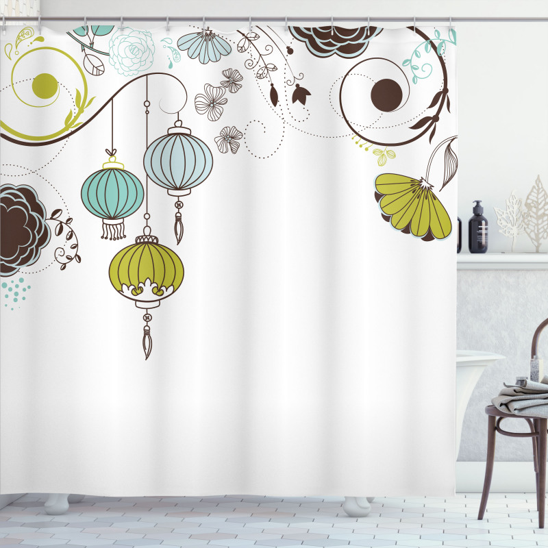 Abstract New Year China Shower Curtain