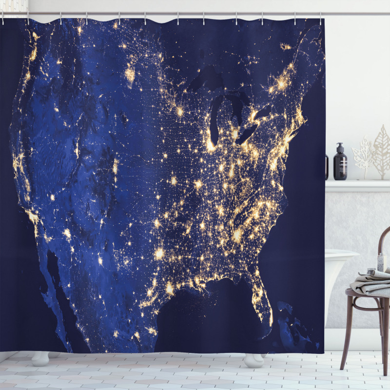 America Continent Space Shower Curtain