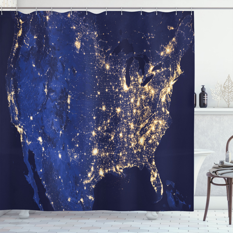 America Continent Space Shower Curtain