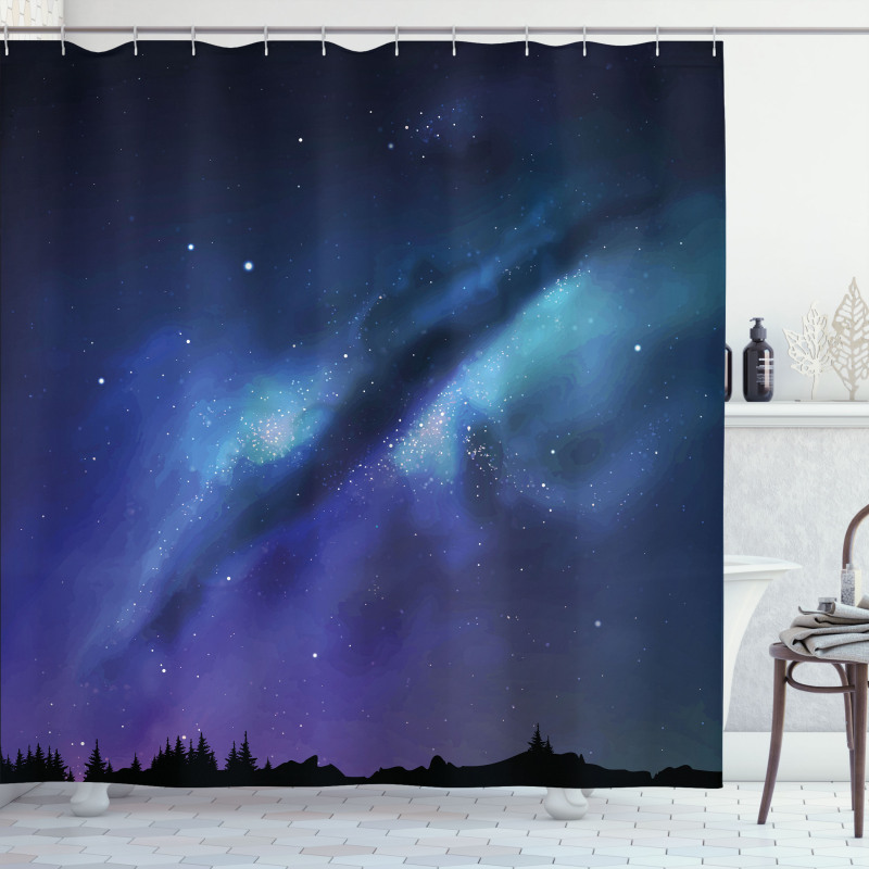 Milky Way Cosmos Inspired Shower Curtain