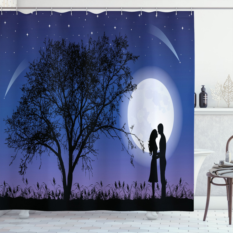 Romantic Man Woman Hug Shower Curtain